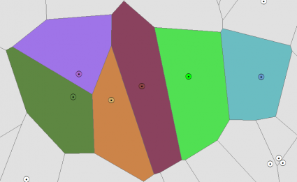 Voronoi Diagram Thiessen Polygons Result