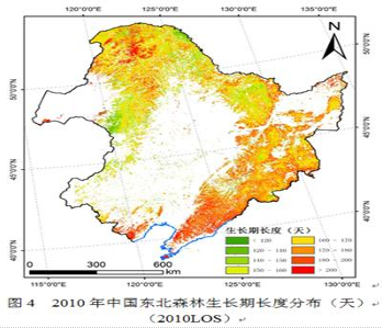 中国东北森林遥感监测物候期分布数据