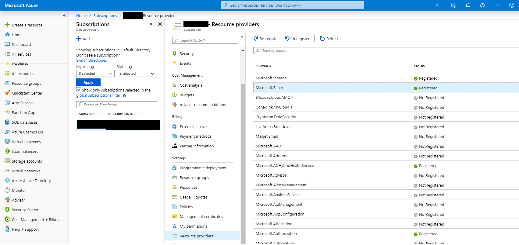 Microsoft Azure资源提供程序