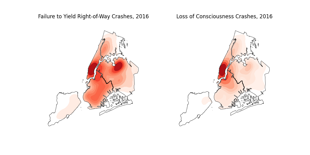 Failure to Yield Right-of-Way Crashes, 2016, Loss of Consciousness Crashes, 2016