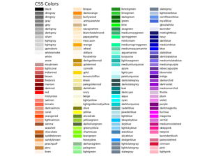 List of named colors