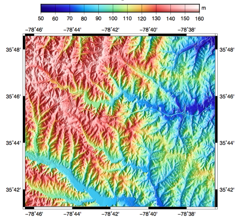 North Caroline - sample elevation data
