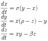 洛仑兹吸引子三个微分方程