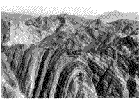 B/W photograph of a Zagros fold.