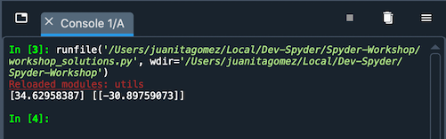 Spyder showing reloading modules in console