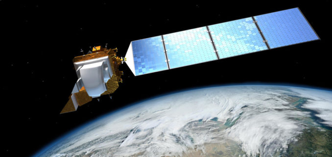 Landsat-8 Illustration Above Earth