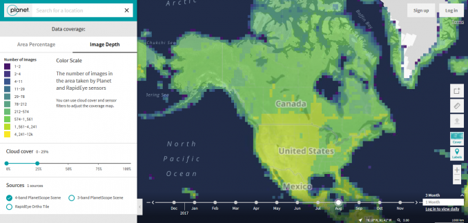 Planet Explorer Image Number Coverage