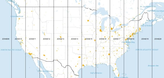 Universal Transverse Mercator - UTM Zones (False Northing, False Easting)