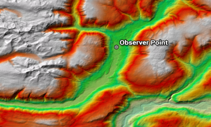 Viewshed observer point