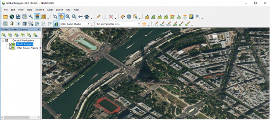 global mapper eiffel tower