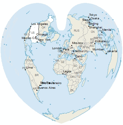 ArcGIS projection: Bonne world projection