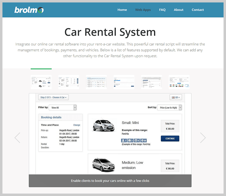 Brolmo - Car Rental Booking Software