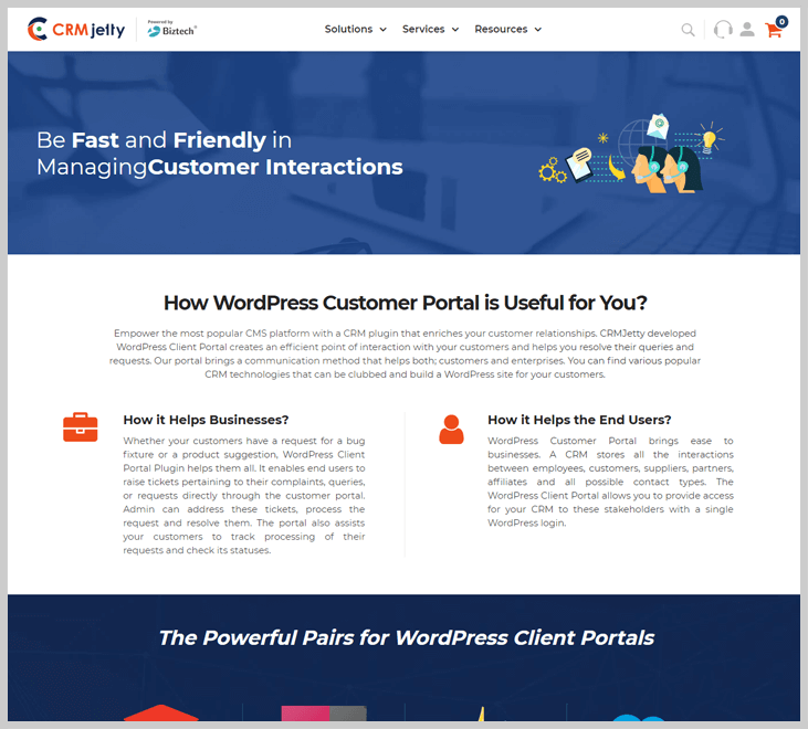 CRMjetty - Client Portal WordPress Plugin