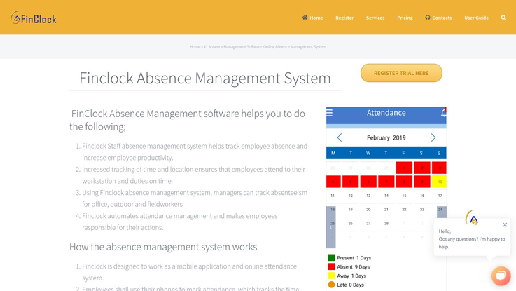 Finclock Absence Management Software