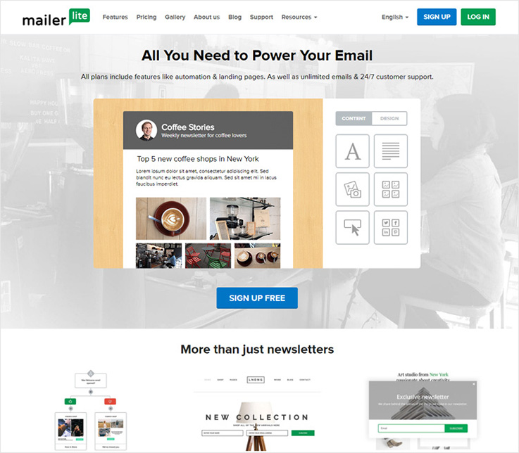 Mailer-lite free email marketing