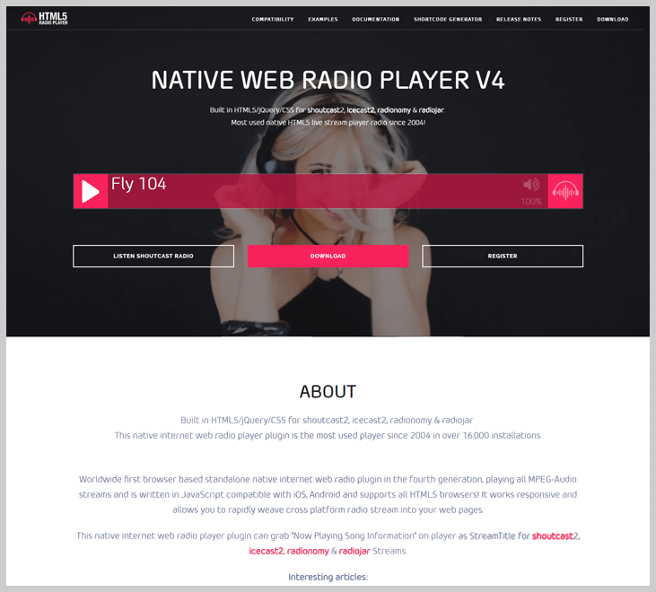 Native Web Radio Player - Live Streaming WordPress Plugins
