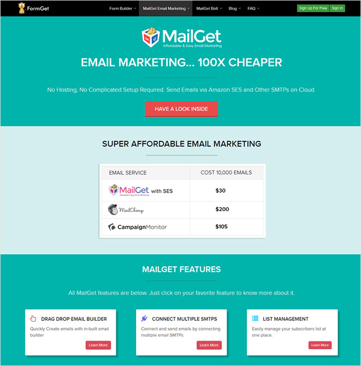 mailget free email marketing