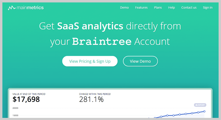 Main Metrics Payments Tracking Software