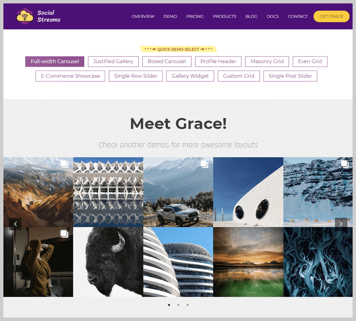 Grace - Instagram Feed Gallery Plugin - Live Streaming WordPress Plugins