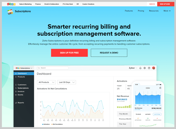 Zoho Subscriptions Invoice Billing Software