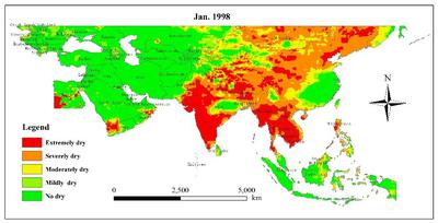  “一带一路”沿线干旱时空分布数据集(1998-2015)