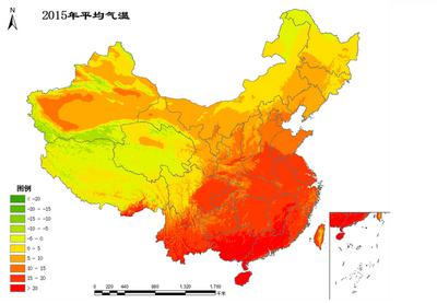  中国2015年平均气温空间插值数据