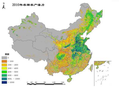  2010年中国农田生产潜力