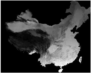  中国气象背景-大于等于0℃积温经DEM校正数据