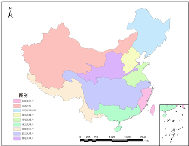  中国九大流域片数据