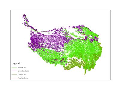  青藏高原森林,草甸,草原,农田分布数据集