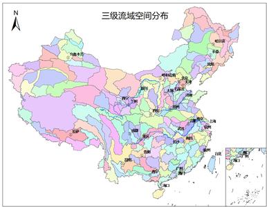  中国三级流域空间分布数据