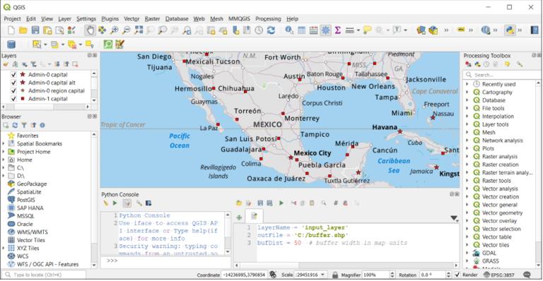 QGIS 中的 Python 控制台