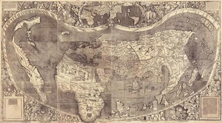 16世纪的木刻世界地图