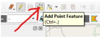 QGIS 中的添加点要素工具