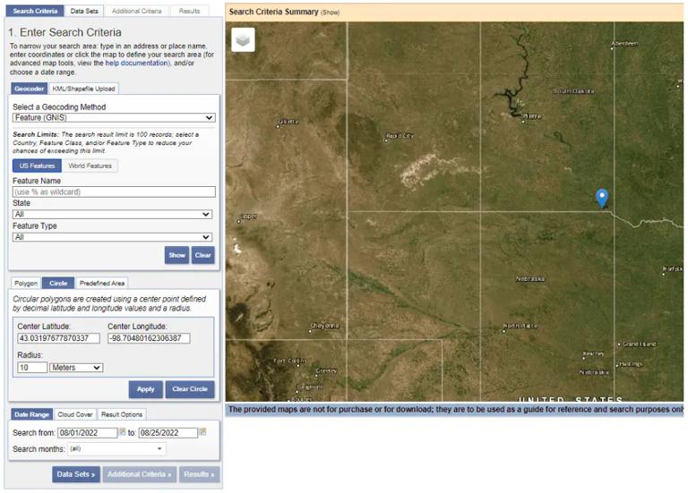 Landsat 9 和 Sentinel 2 的图像搜索标准