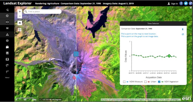 利用 Landsat Explorer Web App 创建滑动地图