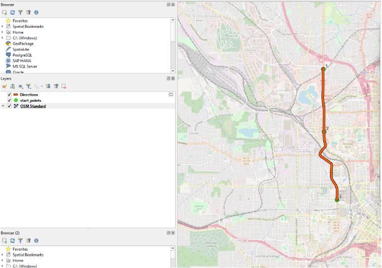 QGIS 中三点之间的最快路线