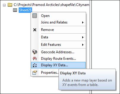 display x and y data