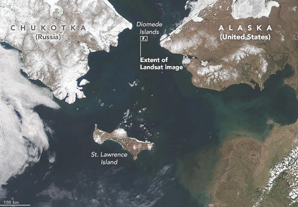 美国和俄罗斯之间的两个岛屿相距仅 2.4 英里