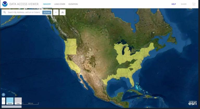 NOAA数据访问查看器：免费的美国海岸卫星图像