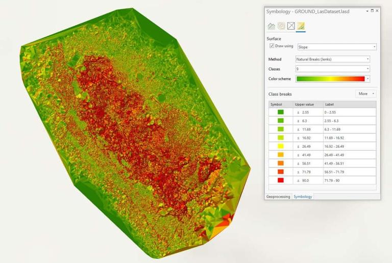 在 ArcGIS Pro 中浏览坡度数据