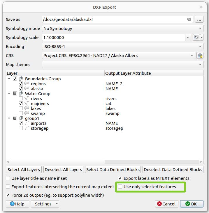 可仅导出当前地图选择