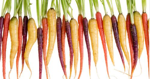 胡萝卜的每种颜色代表不同的营养成分
